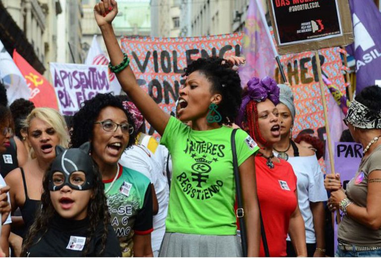 Manifestantes em protesto